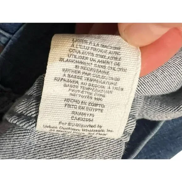 Free People Denim Jean Mini Modern Femme Skirt Size 8 Blue Western Casual Stripe - Picture 7 of 9